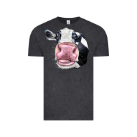 Vintage Black Cute Holstein Face Vintage Tee - LillyAllenDesigns