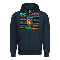 Navy chicken typography Zipper Hoodie - Artiststas