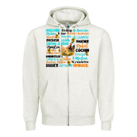 Oatmeal Heather chicken typography Zipper Hoodie - Artiststas