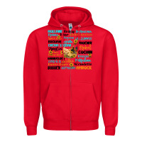 Red chicken typography Zipper Hoodie - Artiststas