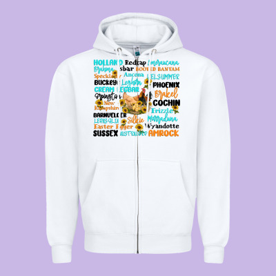 Chicken Typography Zipper Hoodie Designed By Artiststas