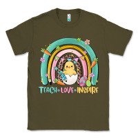 Army Green teach love inspire rainbow Classic Tee - MaliasSmallBusiness