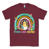 Burgundy teach love inspire rainbow Classic Tee - MaliasSmallBusiness