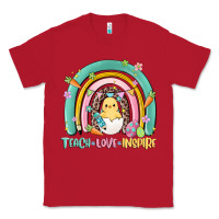 Red teach love inspire rainbow Classic Tee - MaliasSmallBusiness