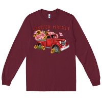 Burgundy flower market Long Sleeve Tee - MaliasSmallBusiness