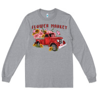 Heather Grey flower market Long Sleeve Tee - MaliasSmallBusiness