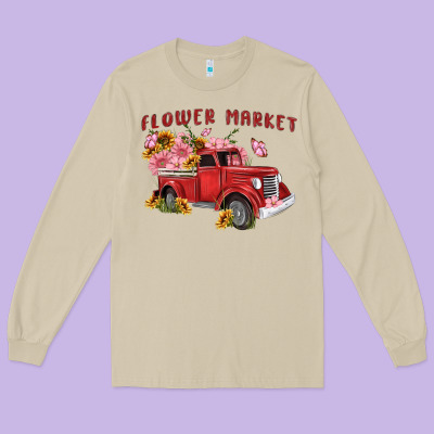 Flower Market Long Sleeve Tee Designed By Maliassmallbusiness