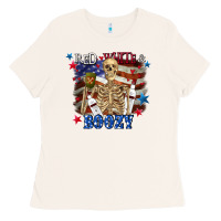 Bone Red white boozy 4th of july Ladies Tee - CowGirlArtShop