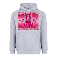 Heather Grey Breast Cancer with boxing gloves Heavyweight Hoodie - NancyCooperArtShop