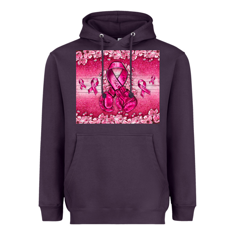 Breast Cancer With Boxing Gloves Heavyweight Hoodie by NancyCooperArtShop | Teevron