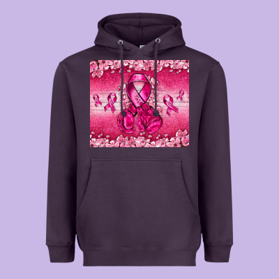 Breast Cancer With Boxing Gloves Heavyweight Hoodie Designed By Nancycooperartshop