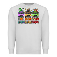 Dove Grey hallothanksmas school bus Premium Sweatshirt - texasbilliewilder