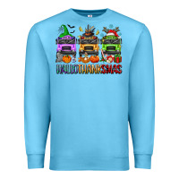 Ocean Blue hallothanksmas school bus Premium Sweatshirt - texasbilliewilder
