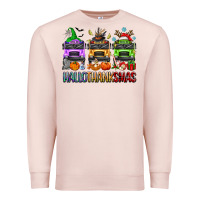 Pale Pink hallothanksmas school bus Premium Sweatshirt - texasbilliewilder