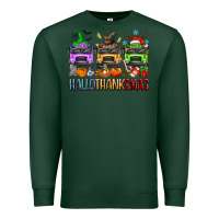 Sports Green hallothanksmas school bus Premium Sweatshirt - texasbilliewilder