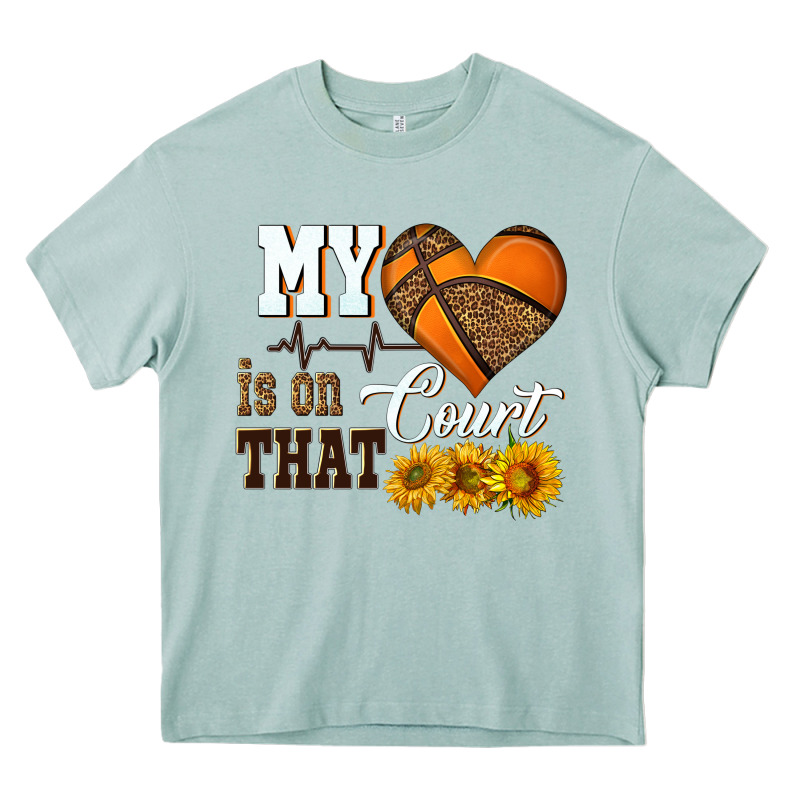 My Heart Is On That Court Heavy Core Tee by HRA Design Shop | Teevron