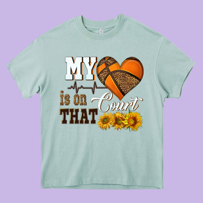 My Heart Is On That Court Heavy Core Tee Designed By Hra Design Shop