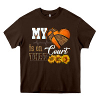 Chocolate Brown my heart is on that court Heavy Core Tee - HRA Design Shop