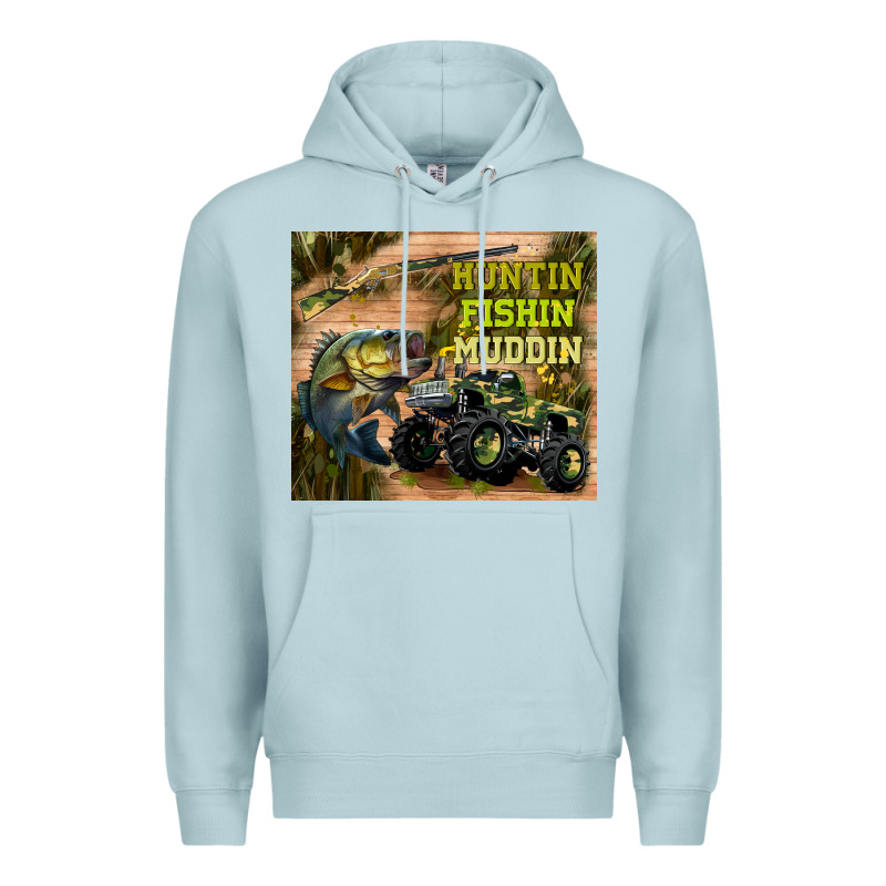 Huntin Fishin Muddin Premium Hoodie by TumblerDesignByShophia | Teevron