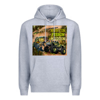 Heather Grey huntin fishin muddin Premium Hoodie - TumblerDesignByShophia