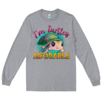 Heather Grey i'm turtley adorable Long Sleeve Tee - NancyCooperArtShop