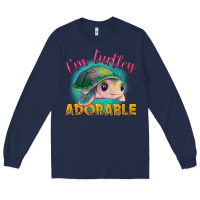 Navy i'm turtley adorable Long Sleeve Tee - NancyCooperArtShop