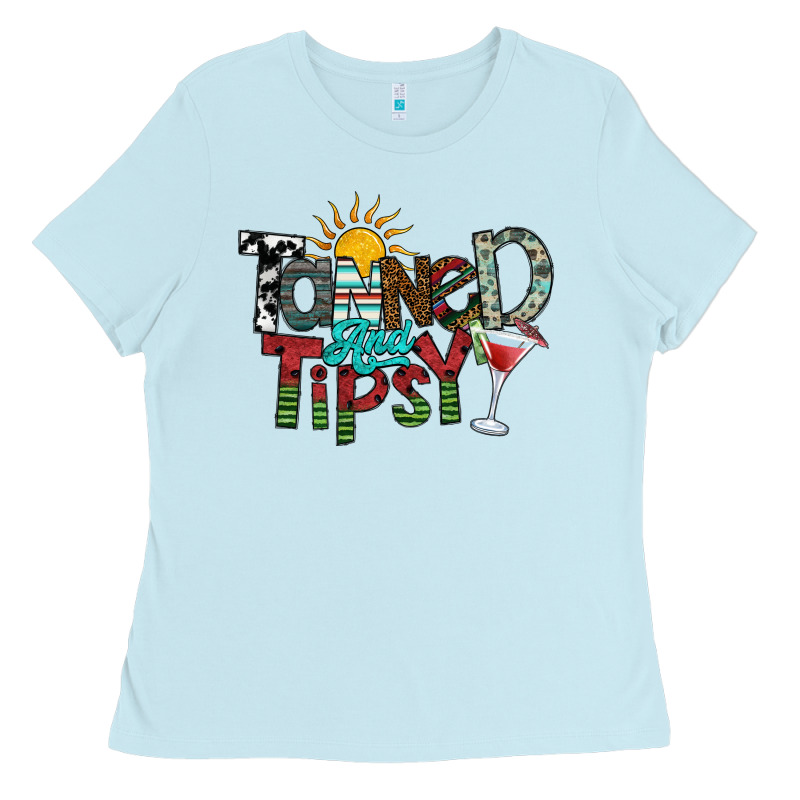 Tanned And Tipsy Ladies Tee by SublimationCraftShop | Teevron