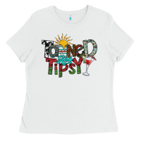 White tanned and tipsy Ladies Tee - SublimationCraftShop