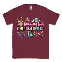 Burgundy rocking the phlebotomist life Classic Tee - MaliasSmallBusiness