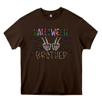 Chocolate Brown halloween brother Heavy Core Tee - CowhideDigitalArt