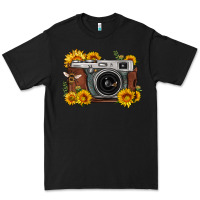 Black sunflower bee vintage camera Premium Tee - FaDigitalArtStudio