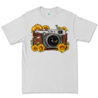 Dove Grey sunflower bee vintage camera Premium Tee - FaDigitalArtStudio