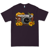 Plum sunflower bee vintage camera Premium Tee - FaDigitalArtStudio