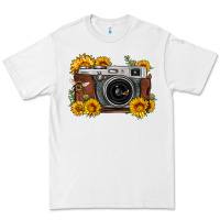 White sunflower bee vintage camera Premium Tee - FaDigitalArtStudio