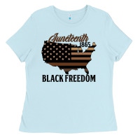 Baby Blue juneteenth 1865 black freedom Ladies Tee - HRA Design Shop