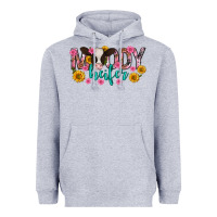 Heather Grey Moody Heifer Mother's Day Heavyweight Hoodie - texasbilliewilder