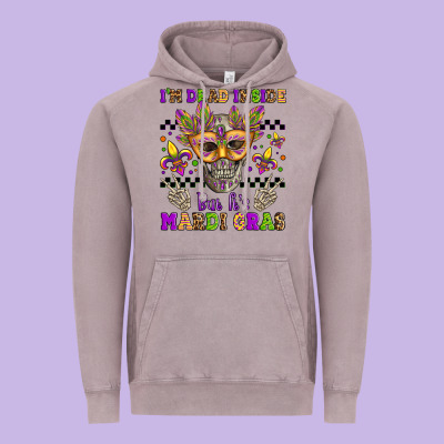 I'm Dead Inside But It's Mardi Gras Vintage Hoodie Designed By Jasminsmagicworld