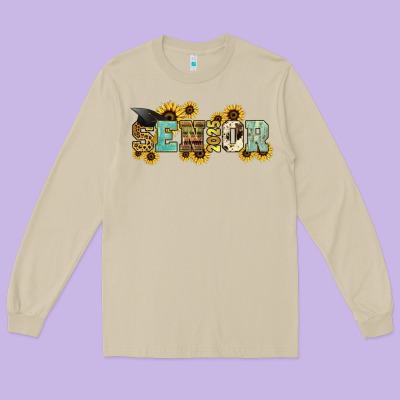 Senior 2025 Sunflowers Long Sleeve Tee Designed By Nancycooperartshop