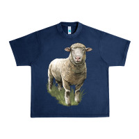 Navy dorset sheep Urban Heavy Tee - LillyAllenDesigns