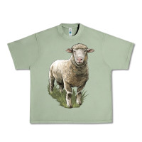Oil Green dorset sheep Urban Heavy Tee - LillyAllenDesigns