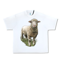 White dorset sheep Urban Heavy Tee - LillyAllenDesigns