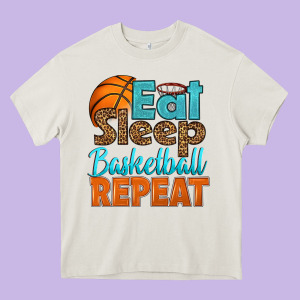 Eat Sleep Basketball Repeat Heavy Core Tee Designed By Hra Design Shop