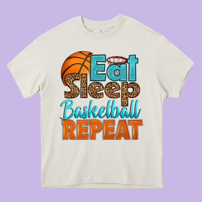 Eat Sleep Basketball Repeat Heavy Core Tee Designed By Hra Design Shop