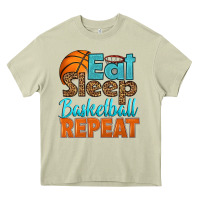 Mossy eat sleep basketball repeat Heavy Core Tee - HRA Design Shop