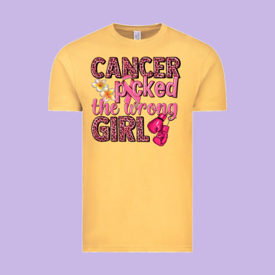 Cancer Picked The Wrong Girl Vintage Tee Designed By Nancycooperartshop