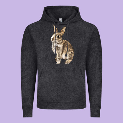 Rabbit Vintage Hoodie Designed By Lillyallendesigns