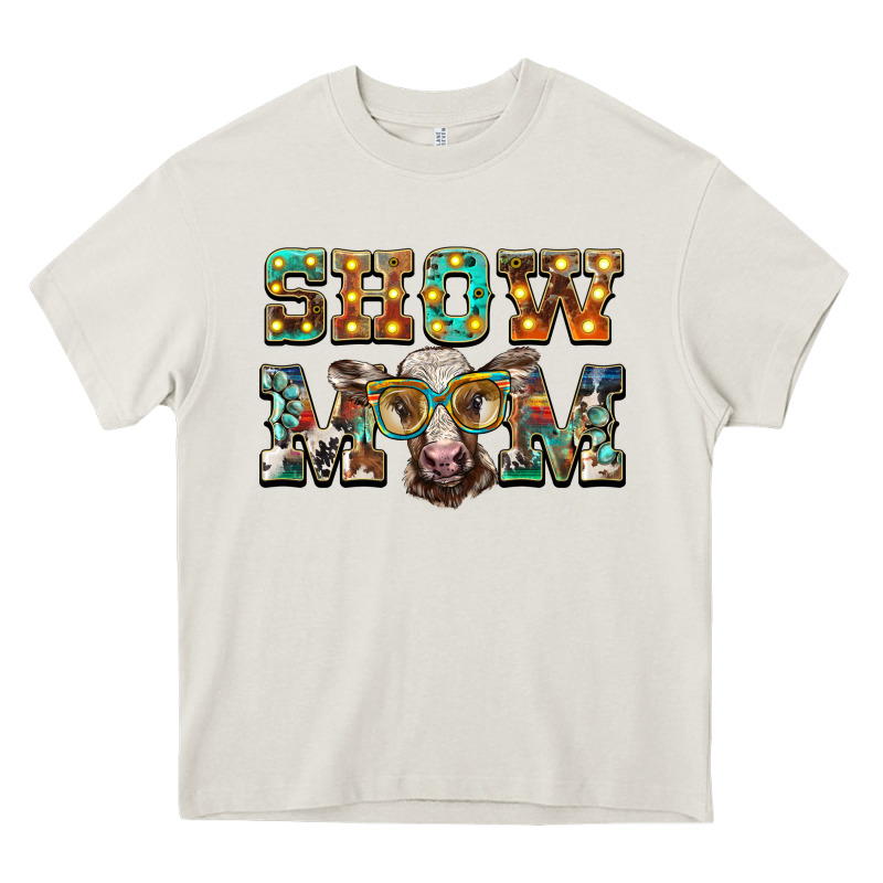 Show Mom Brown Calf Eye Glasses Heavy Core Tee by BarkalooDesign | Teevron