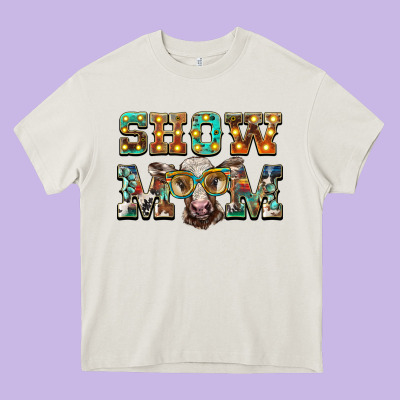 Show Mom Brown Calf Eye Glasses Heavy Core Tee Designed By Barkaloodesign