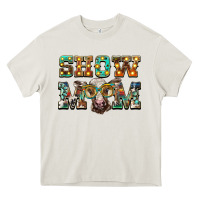 Cream show mom brown calf eye glasses Heavy Core Tee - BarkalooDesign