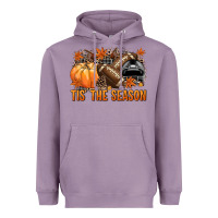 Tis' The Season Football Black Helmet Heavyweight Hoodie | Teevron
